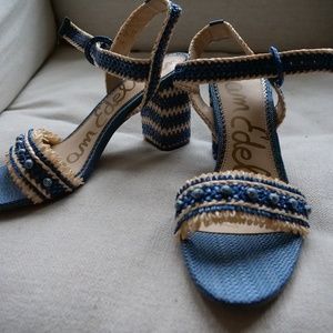 Sam Edelman Block Heel Raffia Sandals